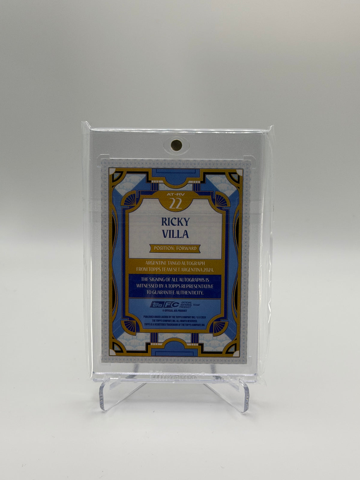 Ricky Villa Auto 1/1 - Topps Argentina Team Set 2024