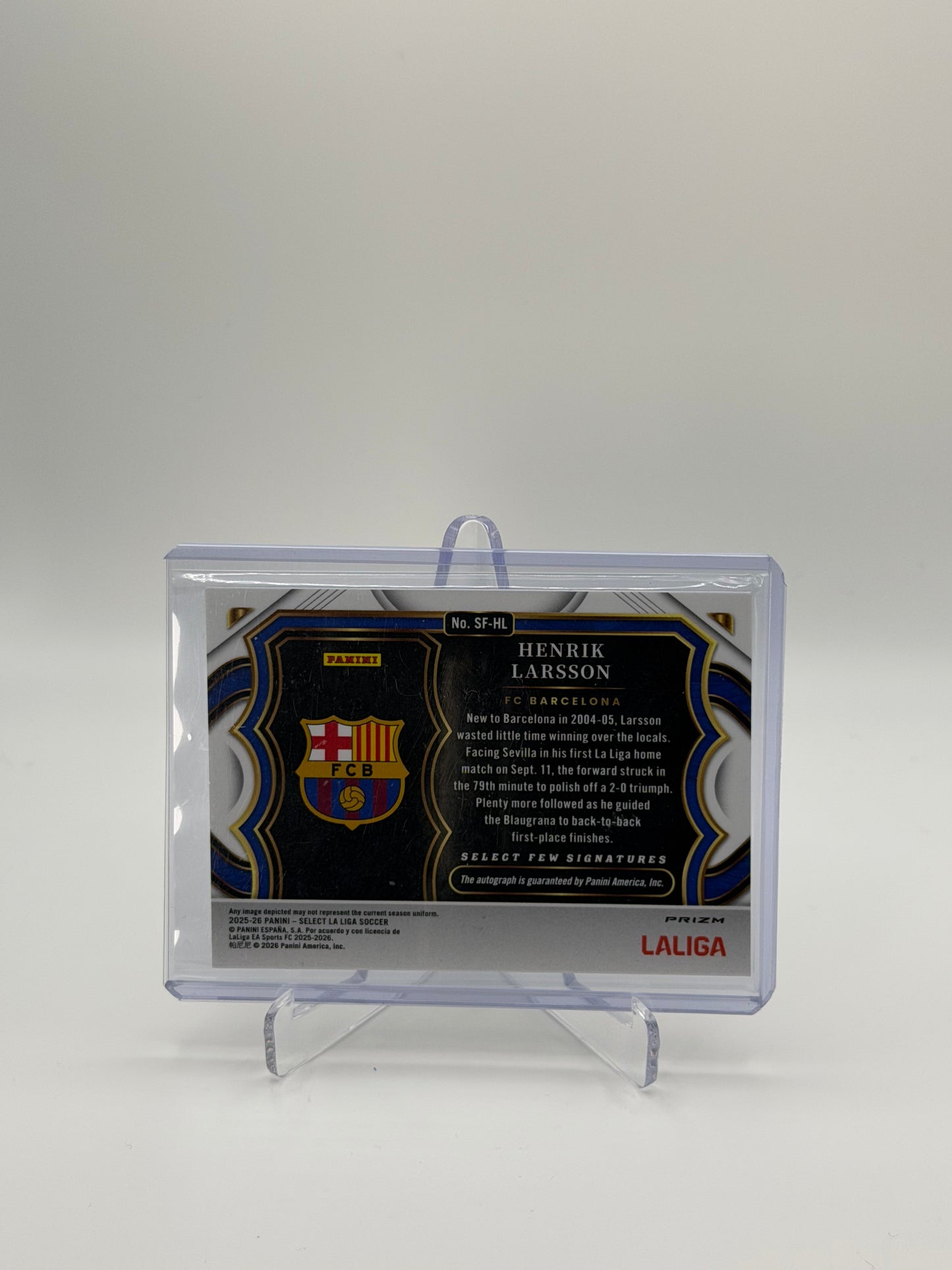Henrik Larsson Auto - Panini Select La Liga 25/26