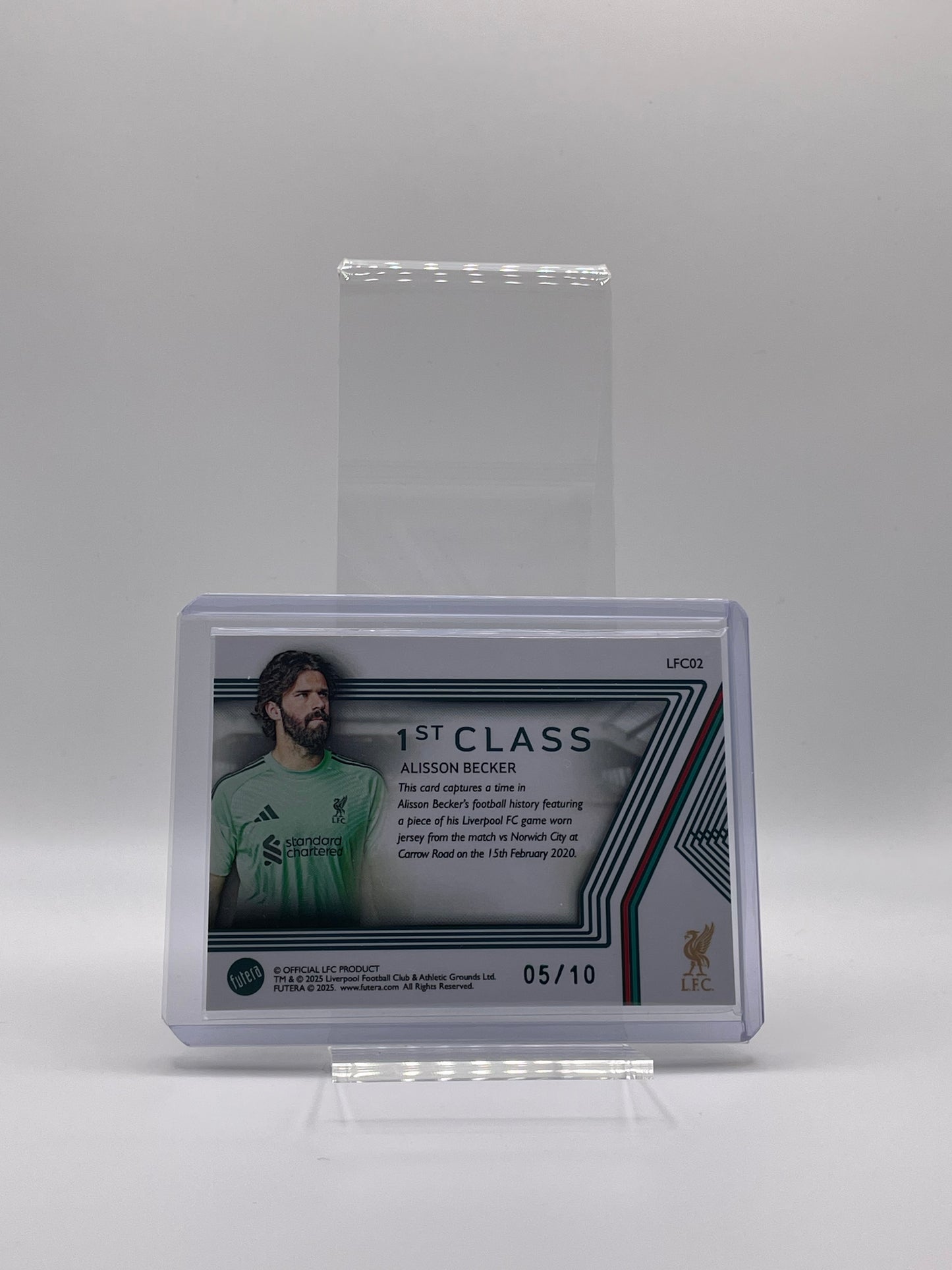Alisson Becker Memorabilia /10 - Futera Liverpool Platinum 25/26