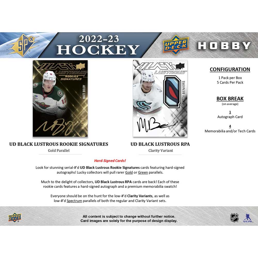 Upper Deck NHL SPx 2022-23 - Hobby Box