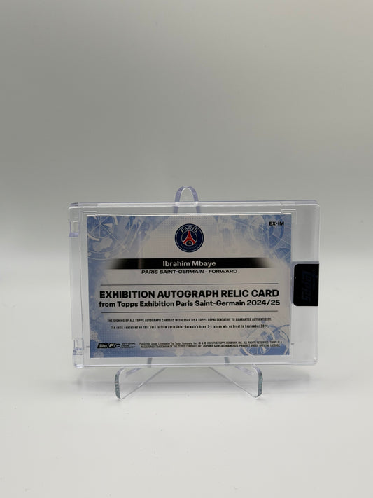 Ibrahim Mbaye Oncard Auto Memorabilia /75 - Topps Exhibition Paris Saint-Germain 24/25
