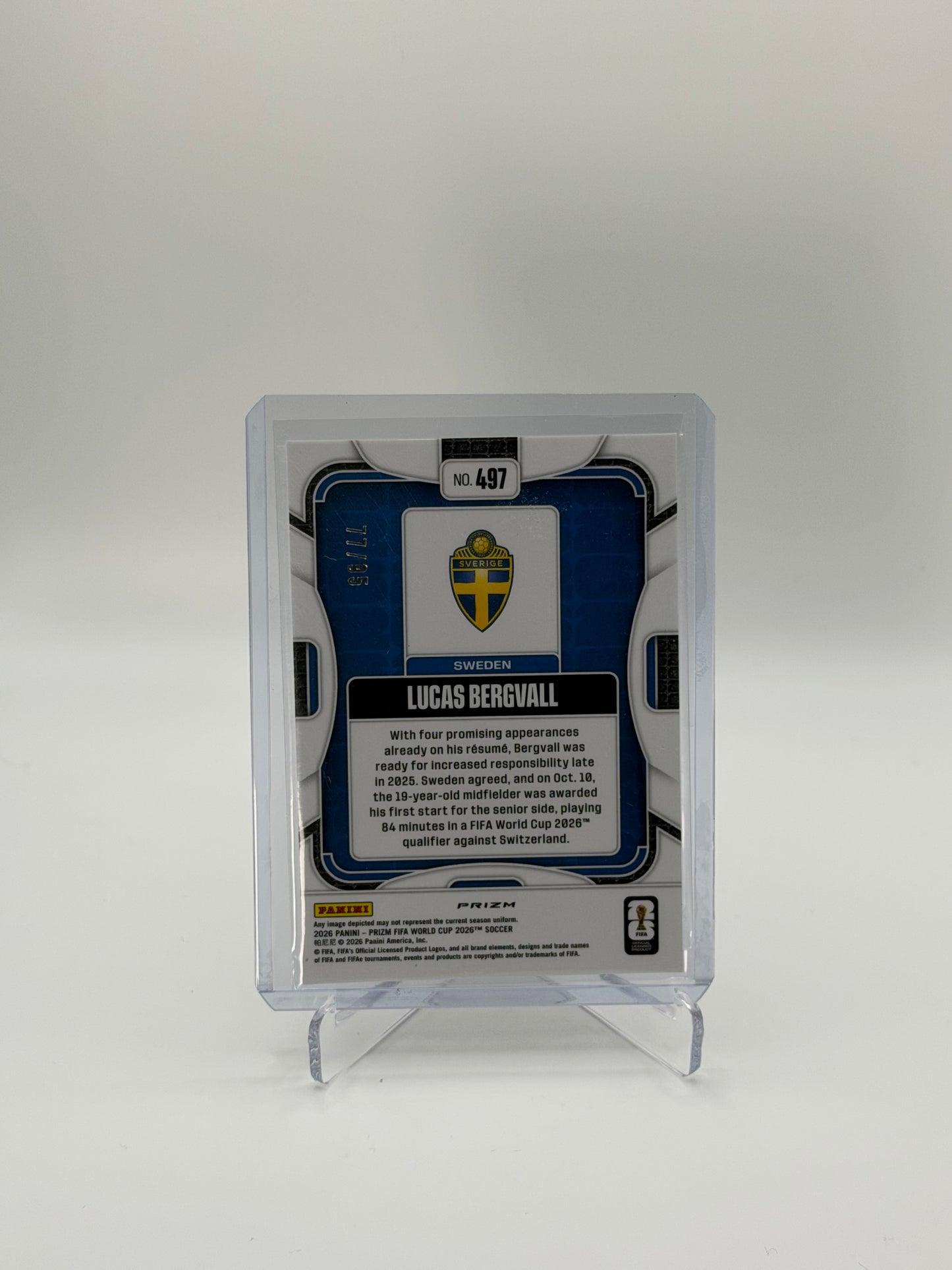 Lukas Bergvall /95 - Panini Prizm FIFA World Cup 2026