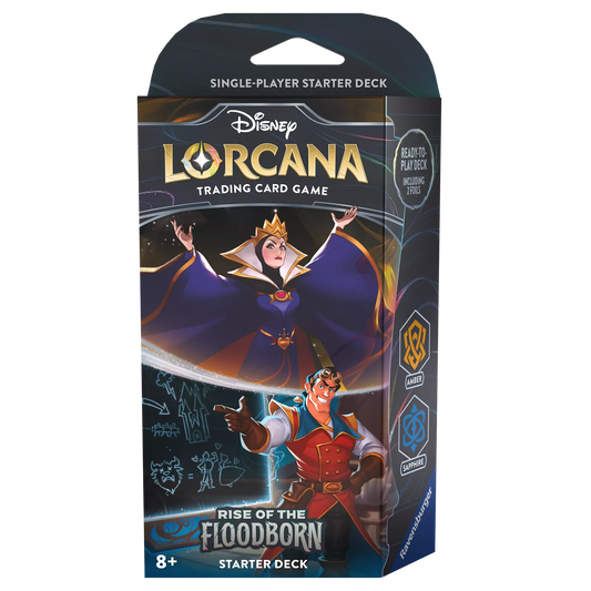 Disney Lorcana TCG: Rise of the Floodborn Starter Deck - Evil Queen & Gaston (Amber/Sapphire)