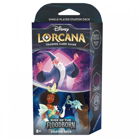 Disney Lorcana TCG: Rise of the Floodborn Starter Deck - Merlin & Tiana (Amethyst/Steel)