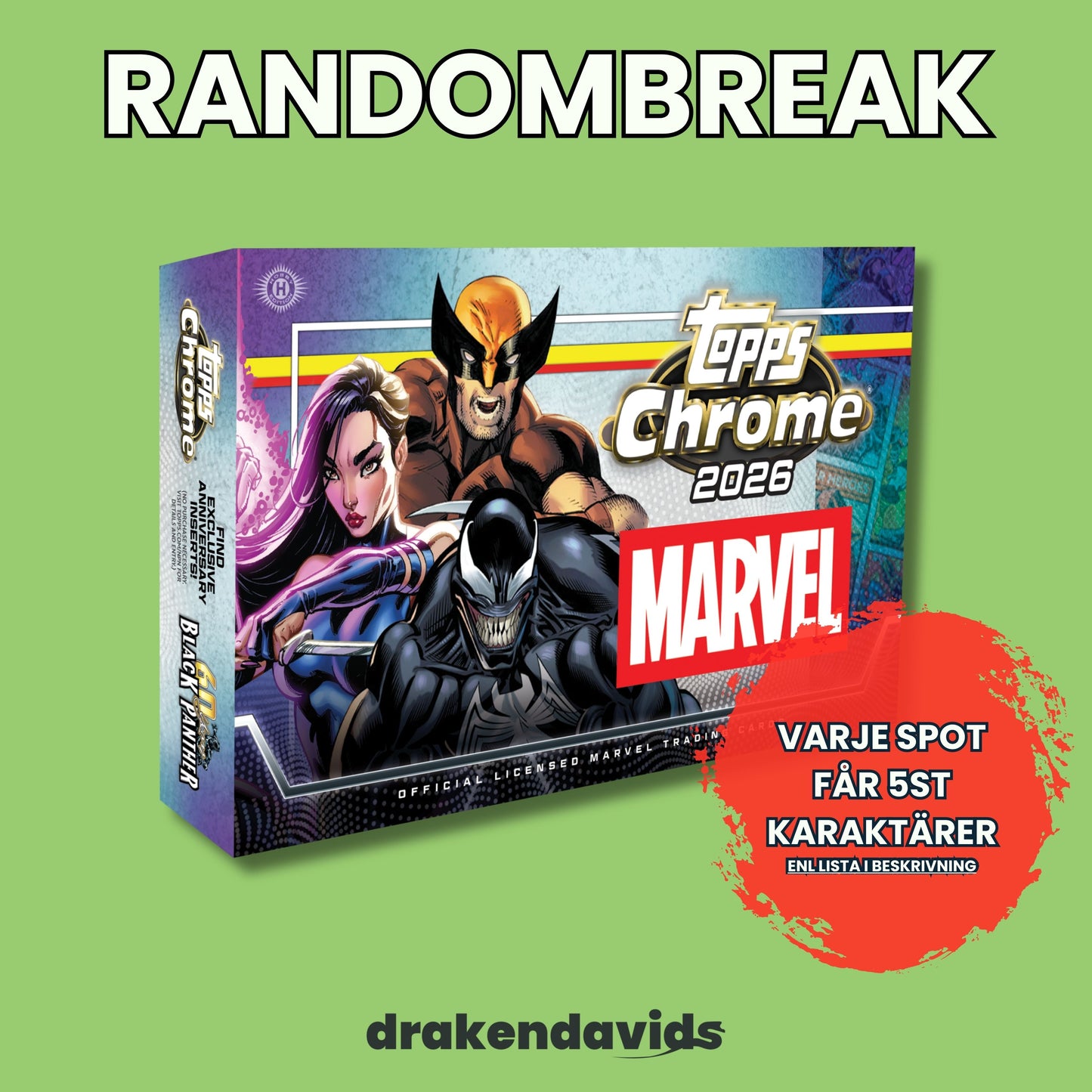 Boxbreak #964 - RANDOMBREAK 1 x Topps Marvel Chrome 2026 - Hobby Box