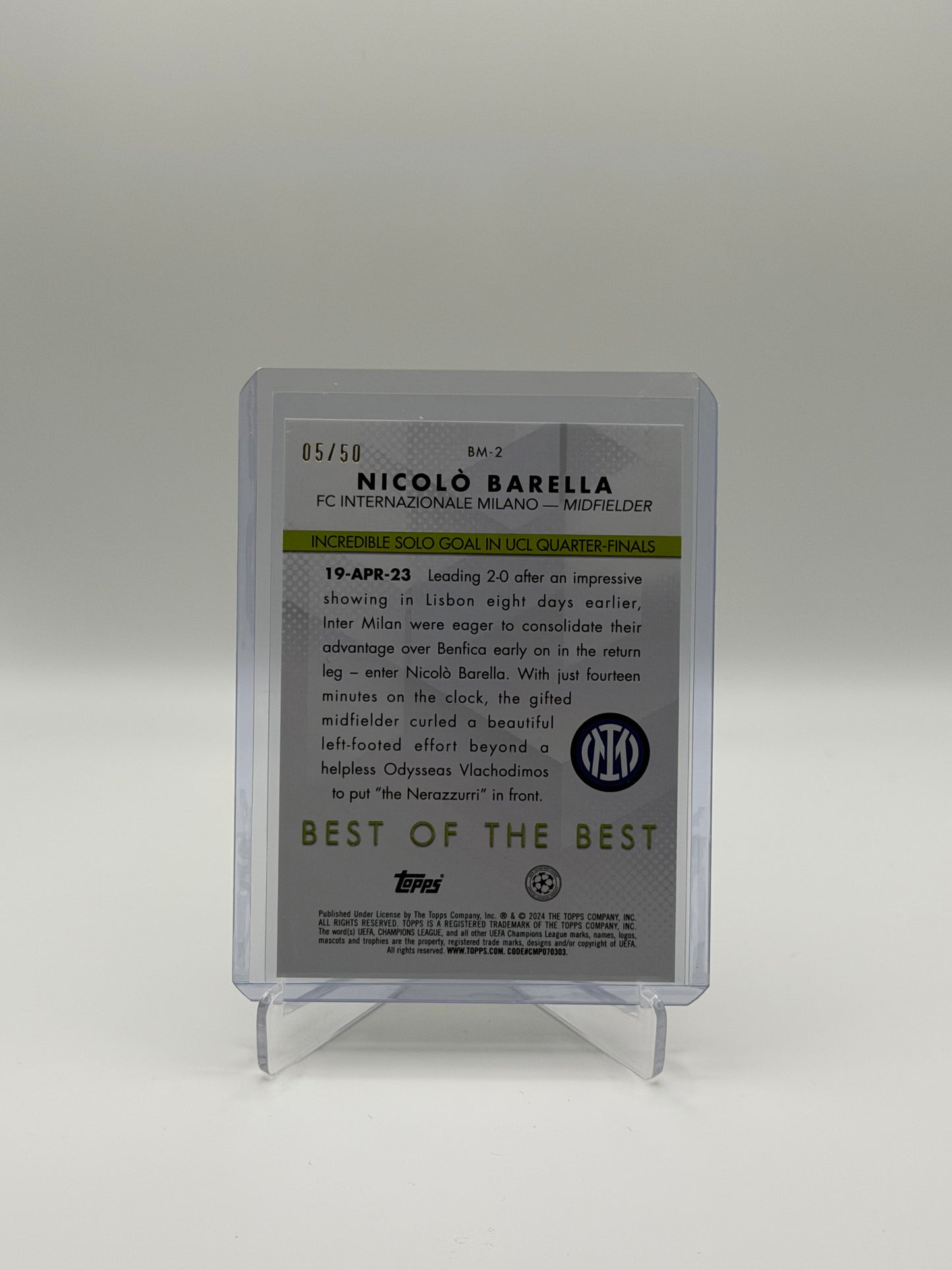 Nicolo Barella /50 - Topps Finest UCC 23/24
