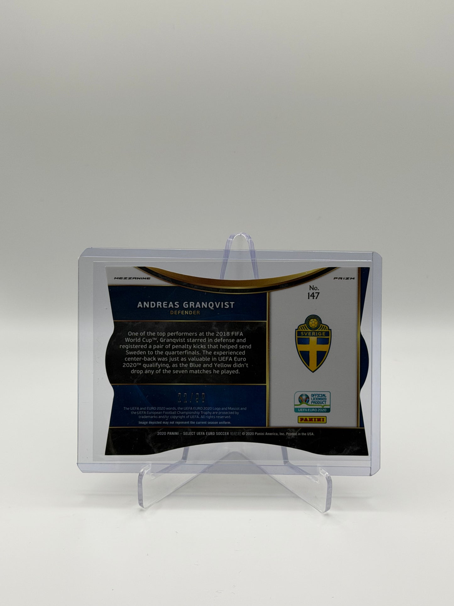 Andreas Granqvist Die Cut /99 - Panini Select Euro 2020