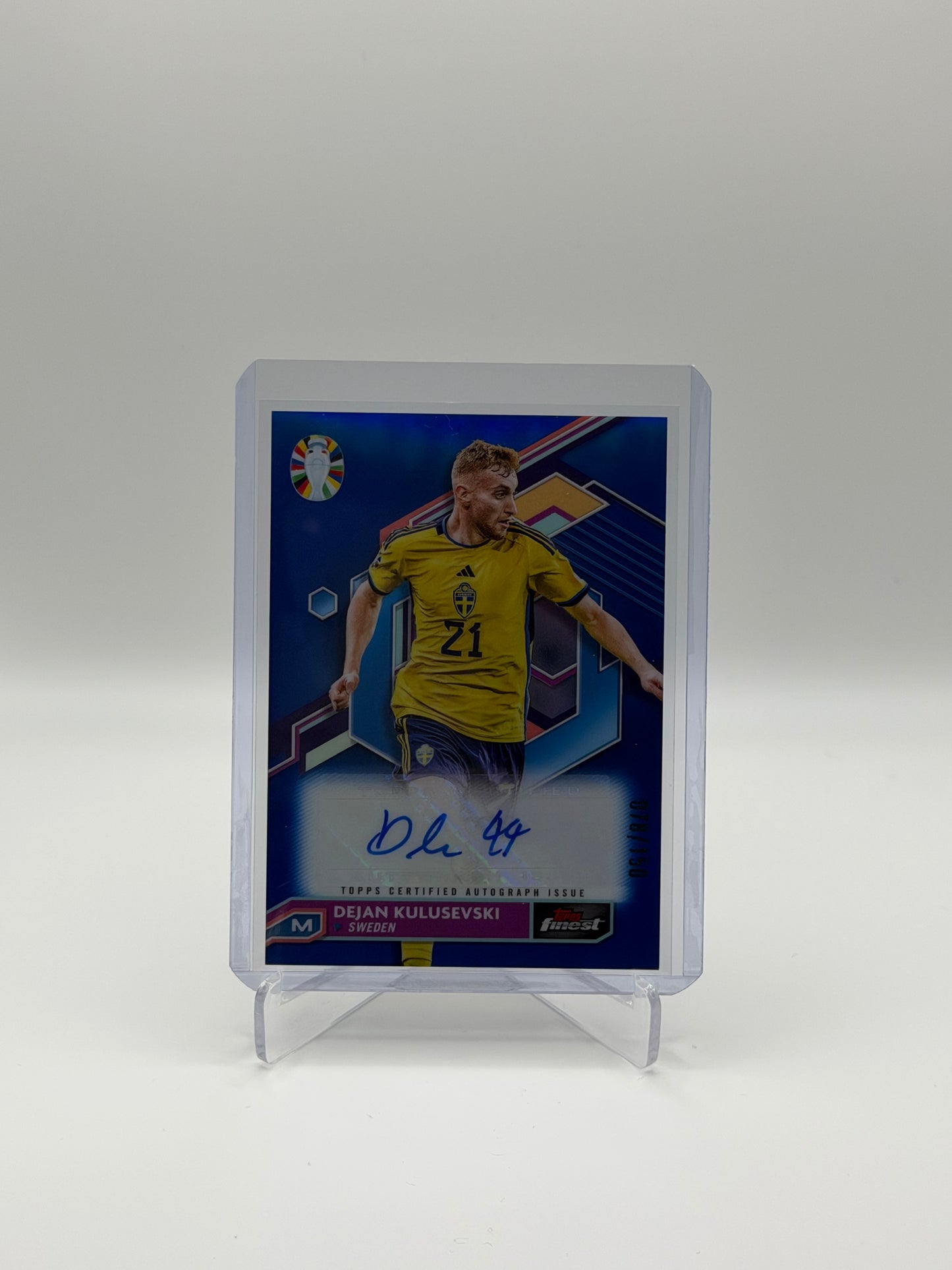 Dejan Kulusevski Auto /150 - Topps Finest Road To Euros 2024