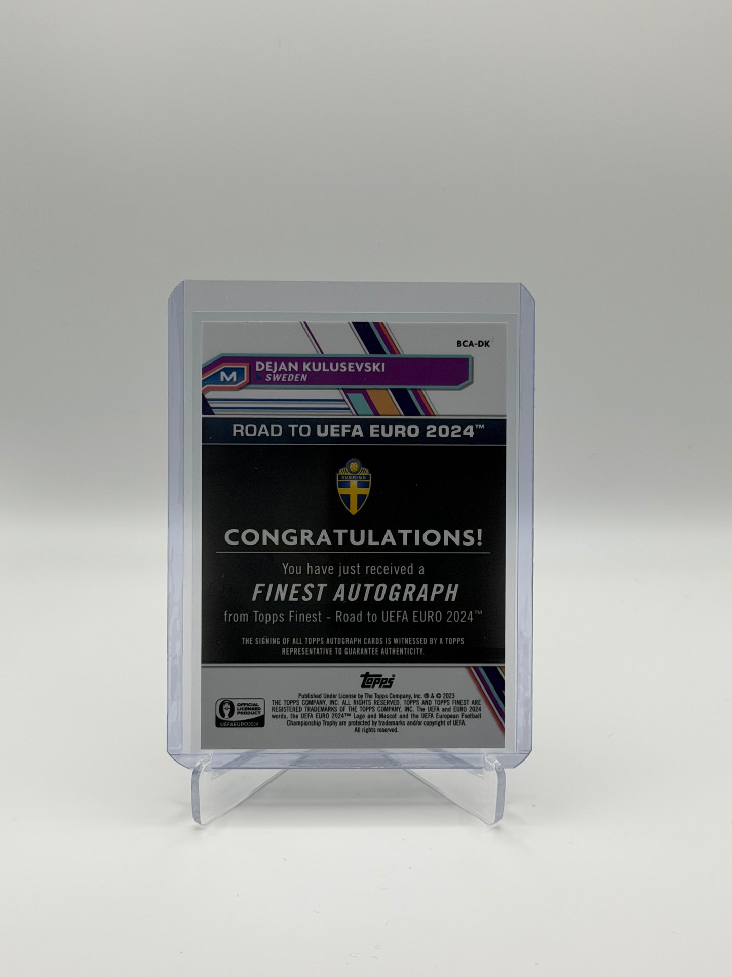 Dejan Kulusevski Auto /150 - Topps Finest Road To Euros 2024